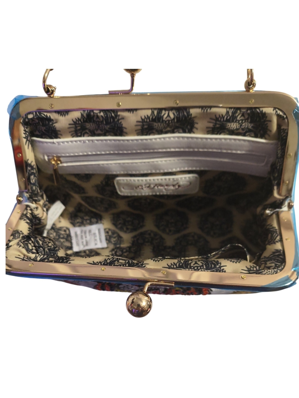 Ed Hardy Rhinestone White Tiger Shoulder Bag Multicolored Leather NWT - Picture 7 of 7